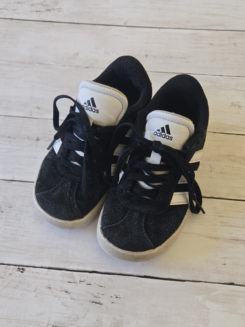 adidas VL Court 3.0 Black & White Kids Sneakers US 11K